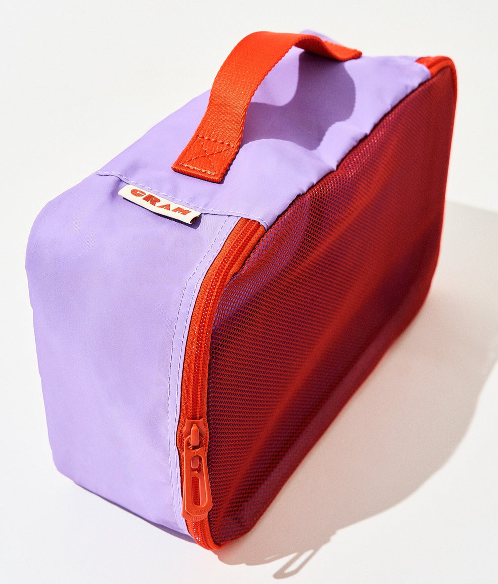 Twilight purple Cram packing cube suitcase organizer standing upright